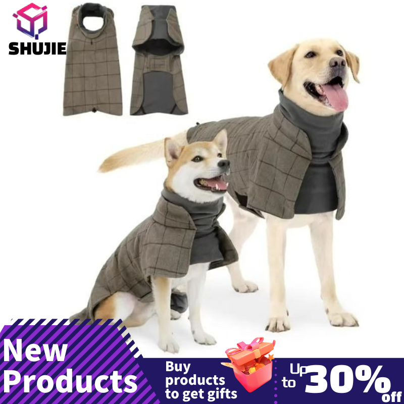 Winter Clothing English - Warmer Hundemantel, englisch kariert, Hunde-Fleeceweste, Windjacke,