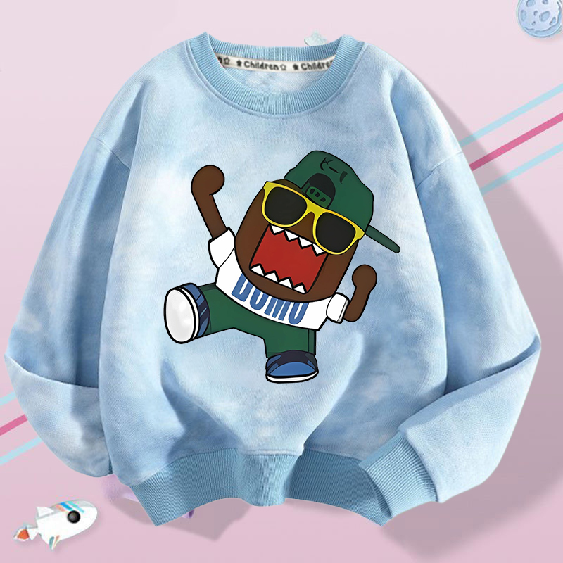 Winter Clothing Boys - Domo Kun Kinder-Sweatshirt mit Rundhalsausschnitt, Anime-Cartoon-Druck,
