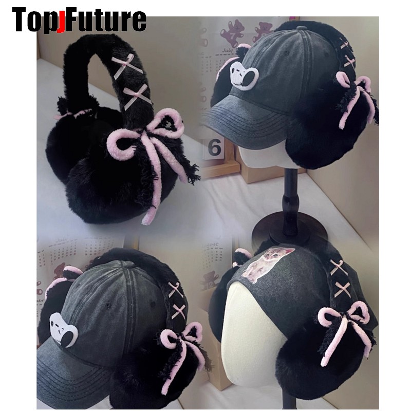 Ear Muff Foldable - Harajuku Y2k Nette Süße Lolita Bogen