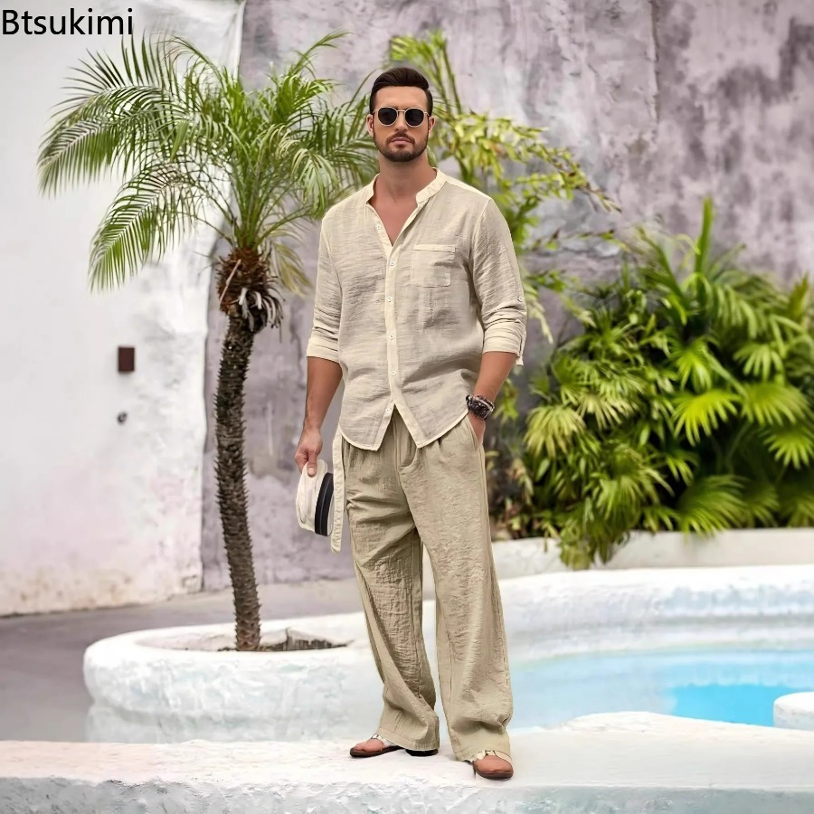 Winter Clothing For Men - Neues Herren-Freizeitset aus Baumwolle und Leinen,