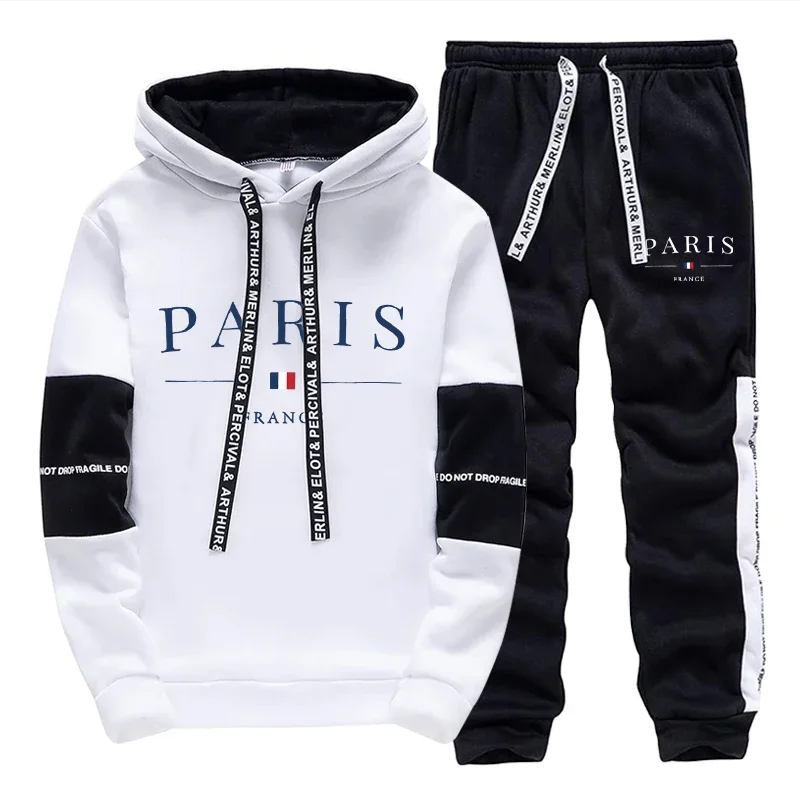 Winter Clothing Hoodie - Herren-Trainingsanzug 2-teiliges Set Bedruckte Lässige Kapuzenpullover