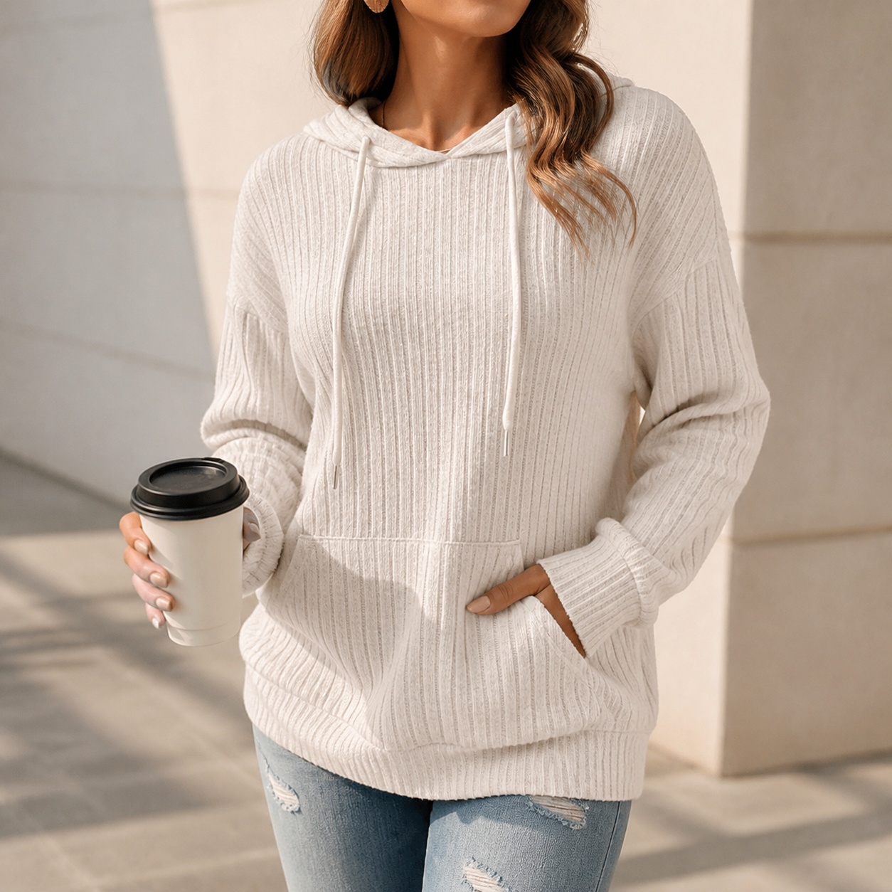 Winter Clothing Sale Women - Damen-Winterbekleidungs-Verkauf Damen-Pullover-Hoodie mit überschnittenen Schultern, lockerer