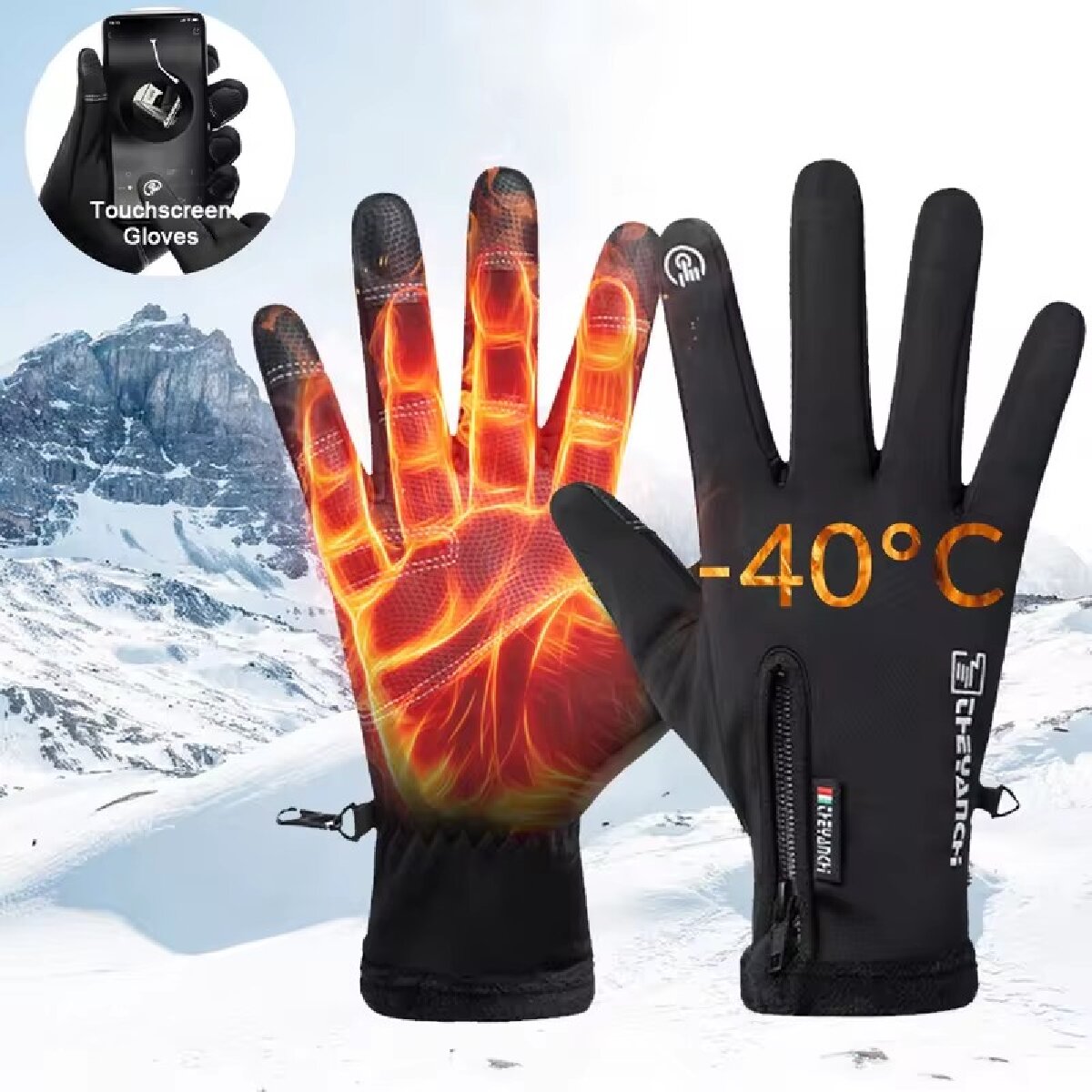 Waterproof Mitten Ski - Winterhandschuhe Wasserdicht Thermisch Touchscreen-fähig Winddicht Warm