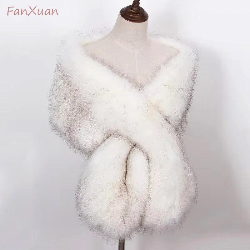 Winter Clothing Ladies - Faux Fuchs Pelz Frauen Wraps Lange