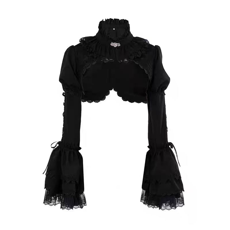 Y2K Winter Clothing - Japanische Gothic Y2k Lolita Strickjacke Blusen